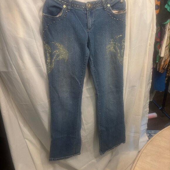 Apple Bottoms Studded Embellished Bootcut Jeans – Size 34X32 JR - Picture 1 of 6